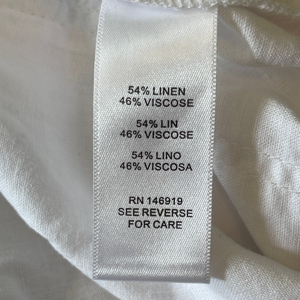 Casa Cabana Women's Linen Blend Pull on White Capris‎ Size Small - Picture 10 of 12
